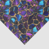 紫色の青い金ゴールド水色モザイクのステンドグラス 薄葉紙 (詳細)