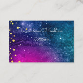 紫色の青い銀河系のUFO 名刺 (裏面)