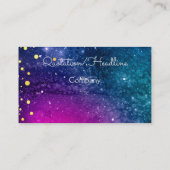 紫色の青い銀河系のUFO 名刺 (裏面)