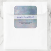 紫色の青い霧の水色キャンドルラベル スクエアシール (バッグ)