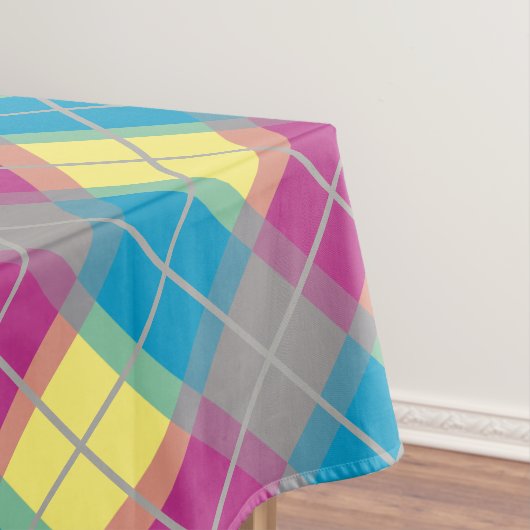 紫色の青い黄色のパターン テーブルクロス (インサイチュ)