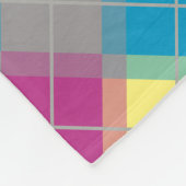 紫色の青い黄色のパターン フリースブランケット (角)