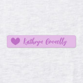 紫色の青かわいいハートかわいらしスクリプト ラベル (デザイン1)