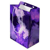 紫色の青とカッコいい抽象芸術図形 ミディアムペーパーバッグ (裏面アングル)
