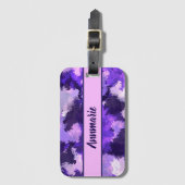 紫色の青とカッコいい抽象芸術図形 ラゲッジタグ (正面縦)