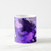 紫色の青とクール抽象芸術の図形（大きい文字） コーヒーマグカップ (中央)