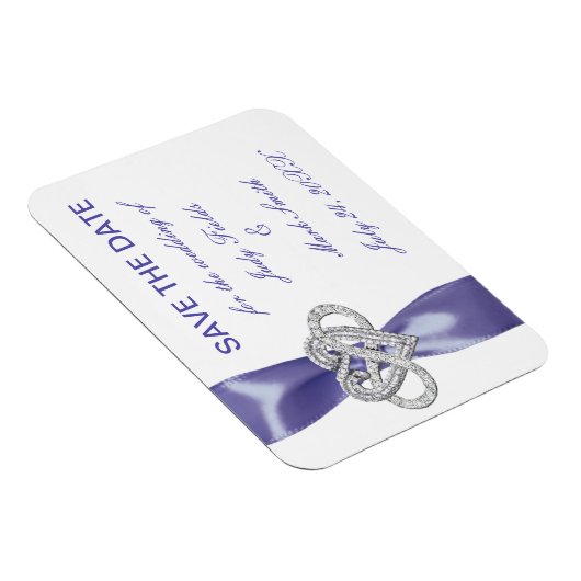 紫色の青の無限大ハート日付磁石を保存 マグネット (右側)