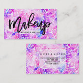 紫色の青へんな防法フローラマンダラメイクアップ 名刺 (正面/裏面)