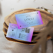 紫色の青グラデーショントレンディー編集可能名刺 名刺