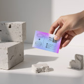 紫色の青グラデーショントレンディー編集可能名刺 名刺