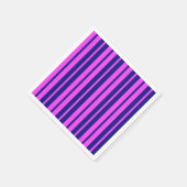 紫色の青スタイリッシュ色のストライプデザイン スタンダードカクテルナプキン (角)