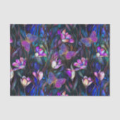 紫色の青ステンドグラスのチューリップ蝶 薄葉紙 (正面)