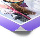 紫色の青ピンクのオーラグラデーションの写真縁ど ポスター (角)