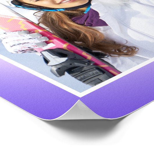 紫色の青ピンクのオーラグラデーションの写真縁ど ポスター (角)