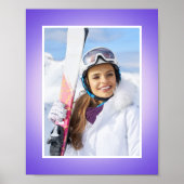 紫色の青ピンクのオーラグラデーションの写真縁ど ポスター (正面)