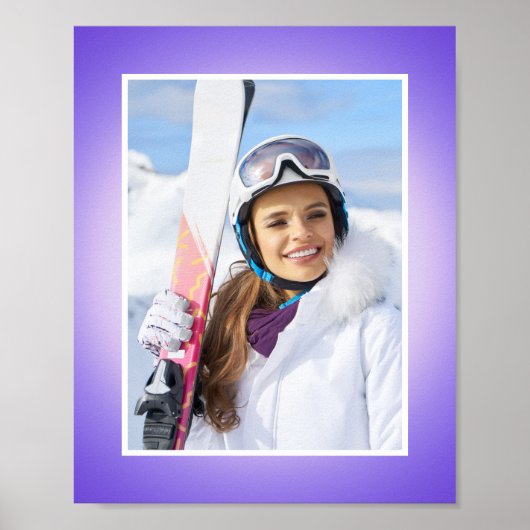 紫色の青ピンクのオーラグラデーションの写真縁ど ポスター (正面)