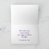 紫色の青ピンクのヒヤシンスの花ハッピーNorooz カード (内部)