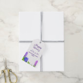 紫色の青ピンクの幸せノロウズヒヤシンスの花 ギフトタグ (より糸付き)