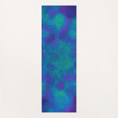 紫色の青緑のエレガントな水彩画パターン ヨガマット (正面)