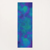 紫色の青緑のエレガントな水彩画パターン ヨガマット (裏面)