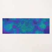 紫色の青緑のエレガントな水彩画パターン ヨガマット (正面(横))