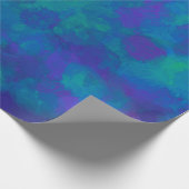 紫色の青緑のエレガントな水彩画パターン ラッピングペーパー (角)