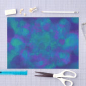 紫色の青緑のエレガントな水彩画パターン 薄葉紙 (クラフト)