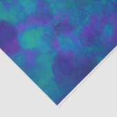 紫色の青緑のエレガントな水彩画パターン 薄葉紙 (詳細)