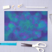 紫色の青緑のエレガントな水彩画パターン 薄葉紙 (クラフト)