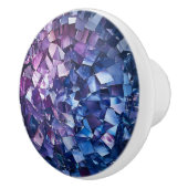 紫色の青色の結晶パターン セラミックノブ (右)