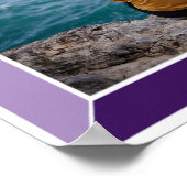 紫色の面取りアールデコ誕生日写真 ポスター (角)