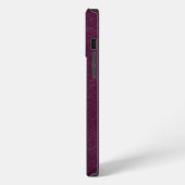 紫色の革のように見える iPhoneケース (左側面)