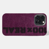 紫色の革のように見える iPhoneケース (裏面横)