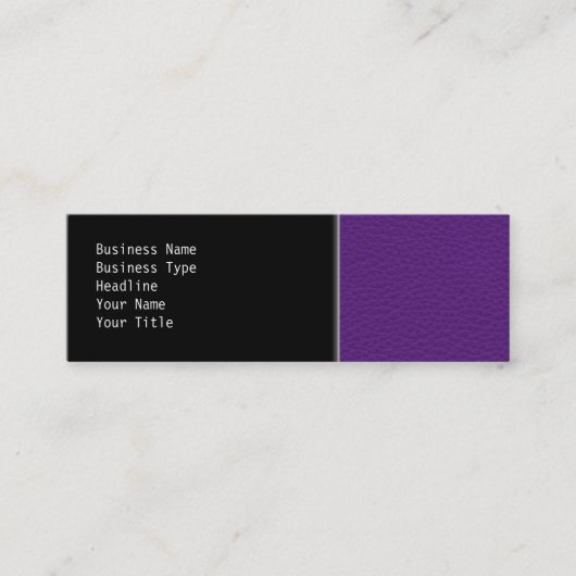 紫色の革の写真 スキニー名刺 (正面)