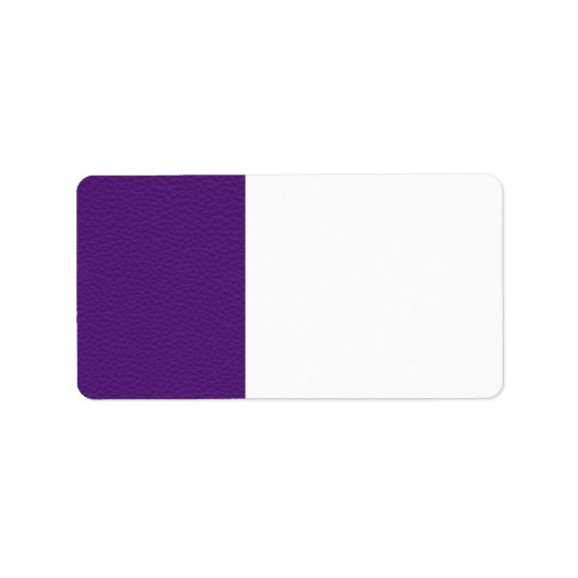 紫色の革の写真。 ラベル (正面)