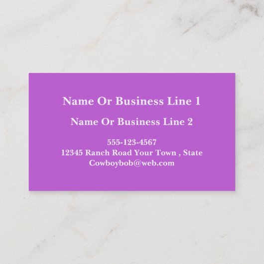 紫色の革プリントの名刺 名刺 (裏面)