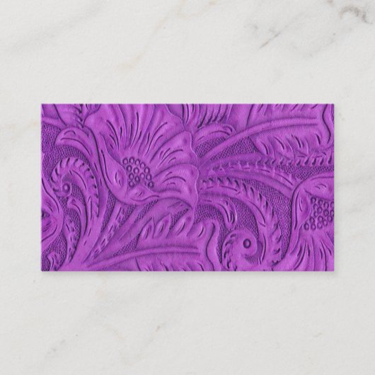 紫色の革プリントの名刺 名刺 (正面)