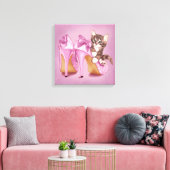 紫色の靴の子猫 キャンバスプリント (インサイチュ (リビング))