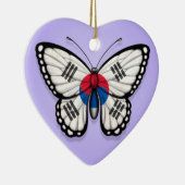 紫色の韓国の蝶旗 セラミックオーナメント (右)