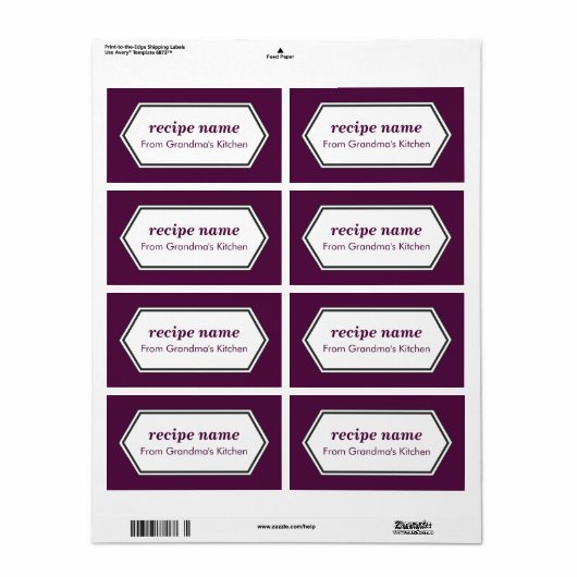 紫色の食品ラベル ラベル (フルシート)