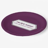 紫色の食糧ラベル ペーパープレート (アングル)