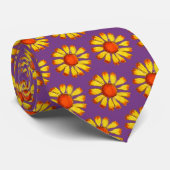 紫色の首のタイのレトロのデイジーの黄色 ネクタイ (ロール)