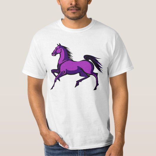 紫色の馬のワイシャツ Tシャツ (正面)