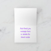 紫色の馬の誕生日はメッセージカード感謝していしています サンキューカード (内部)