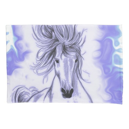 紫色の馬 枕カバー (正面)