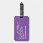 紫色の高音クレフ、 音符記号音楽シンボルラゲッジタグ ラゲッジタグ (裏面縦)