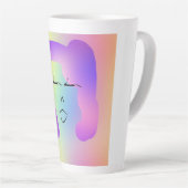 紫色の髪のパーソナライズドの女性 カフェラテマグ (右アングル)