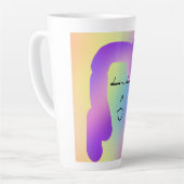 紫色の髪のパーソナライズドの女性 カフェラテマグ (左アングル)