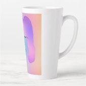 紫色の髪のパーソナライズドの女性 カフェラテマグ (右)