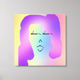 紫色の髪のポスターを貼った人 キャンバスプリント